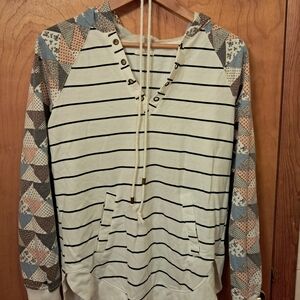 Maurices White and Black Striped Top